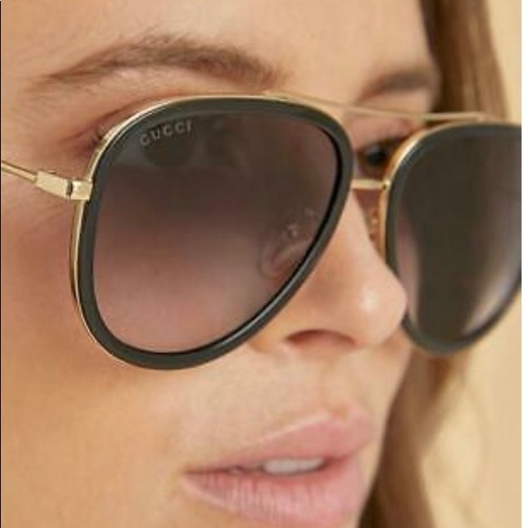 GUCCI RED GLITTER URBAN AVIATOR SUNGLASSES - Picture 10 of 16
